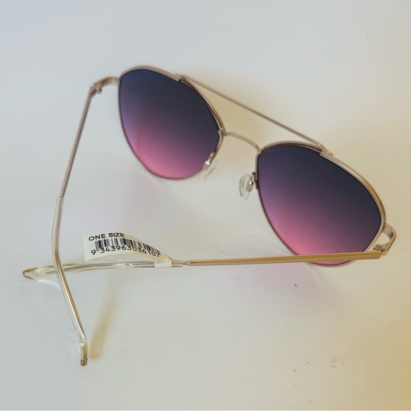Quay Australia Dragon Fly 126 Pink Aviator Sunglasses Matte Gold, NWT - Picture 8 of 11